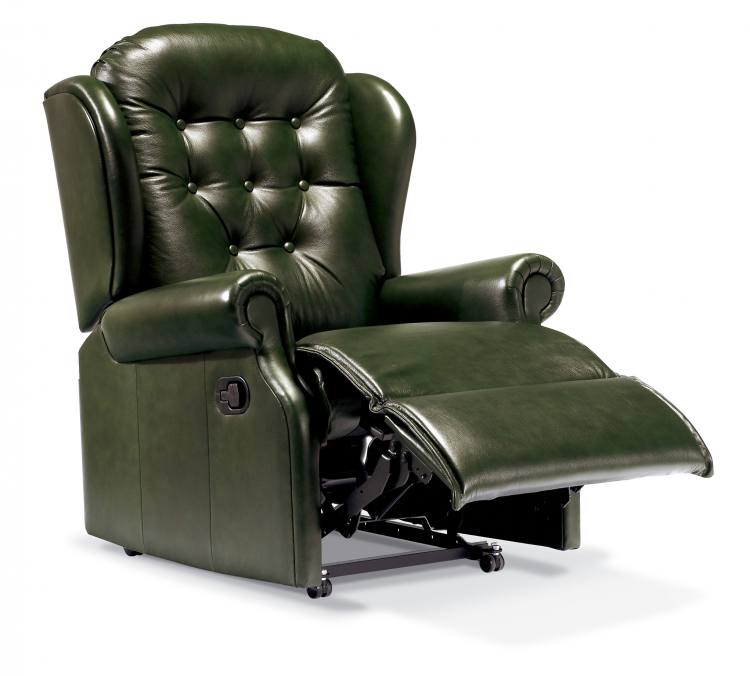 Recliner with manual catch option in Antique Green 