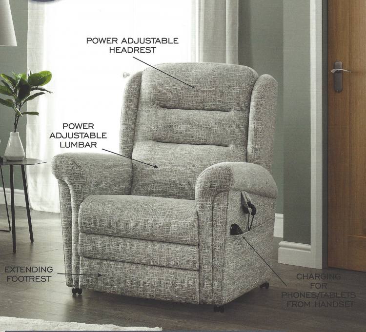 Premier Riser Recliner chair shown in Cromwell Weave fabric 