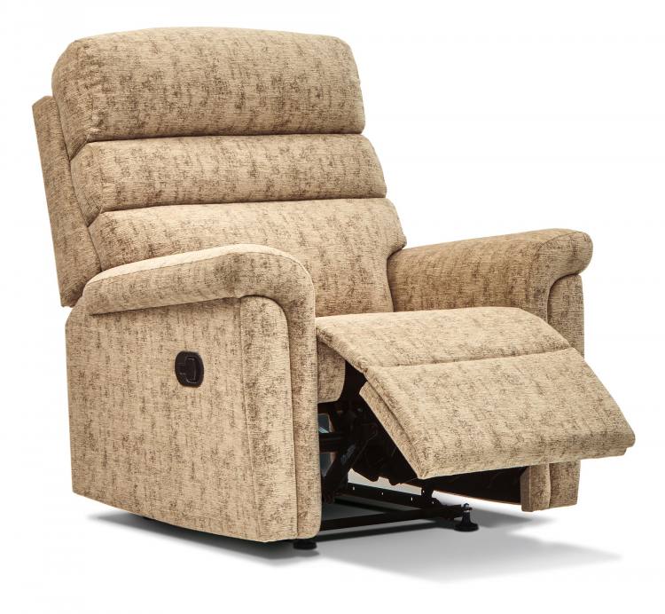 Manual Recliner chair shown in Hanover Oatmeal fabric 