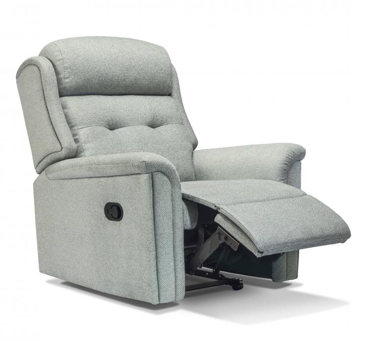 Manual operated recliner chair in Ravello Silver 