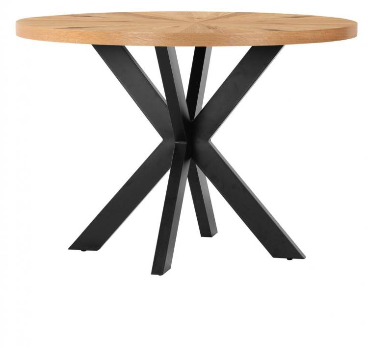 Table with sturdy black metal legs 