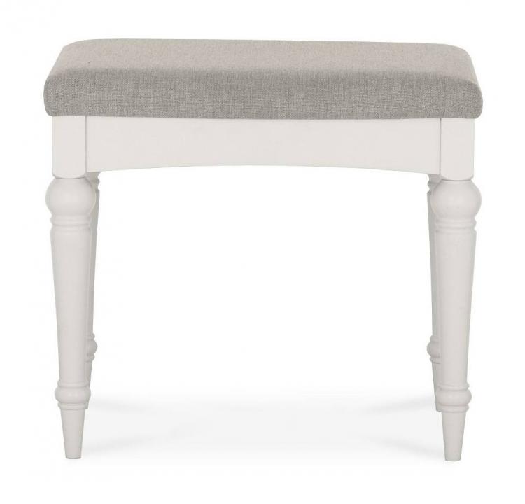 Bentley Designs - Montreux Soft Grey Stool - Pebble Grey Fabric