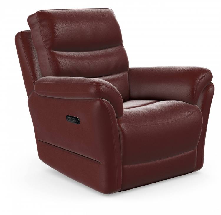 Recliner chair in collection shown in Mezzo Wine leather 