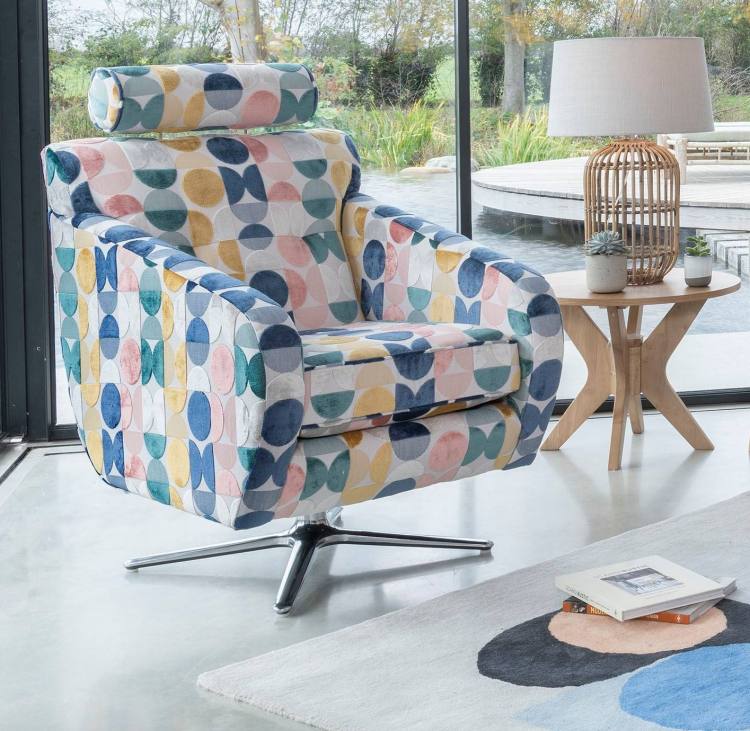 Alstons Sofo Swivel chair shown in 3009 fabric 