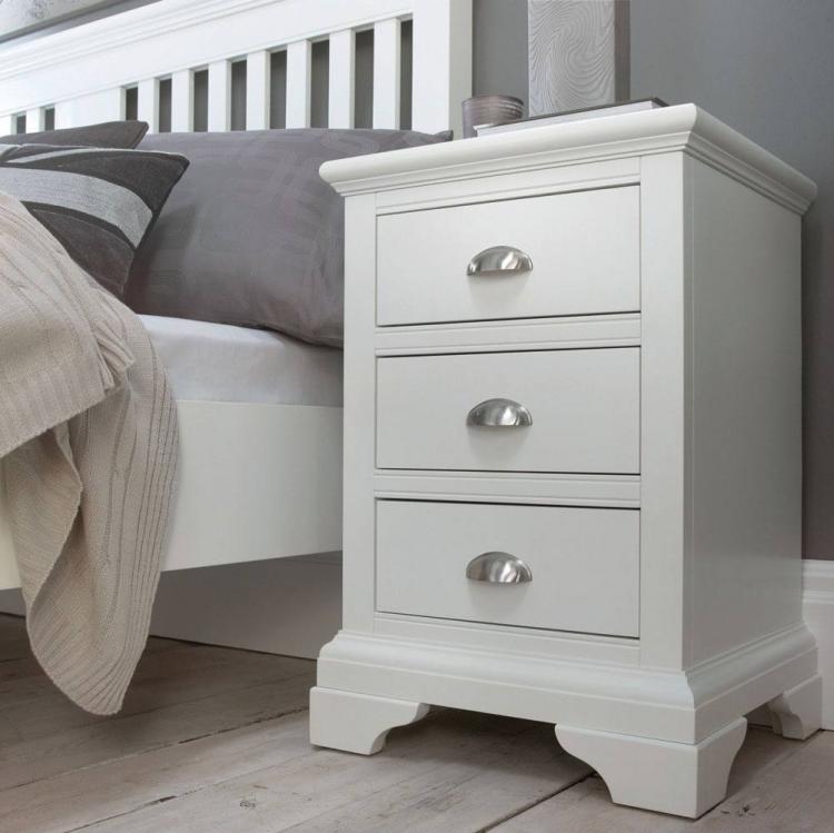 Bentley Hampstead White 3 Drawer Nightstand