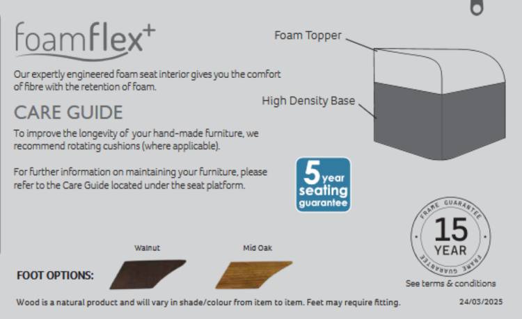 Seat interiors & feet options 