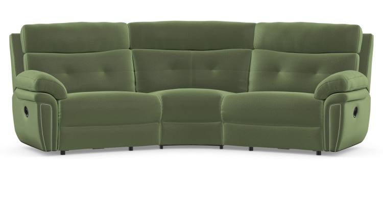 Baxter Curved Sofa shown in Manolo Spruce fabric 