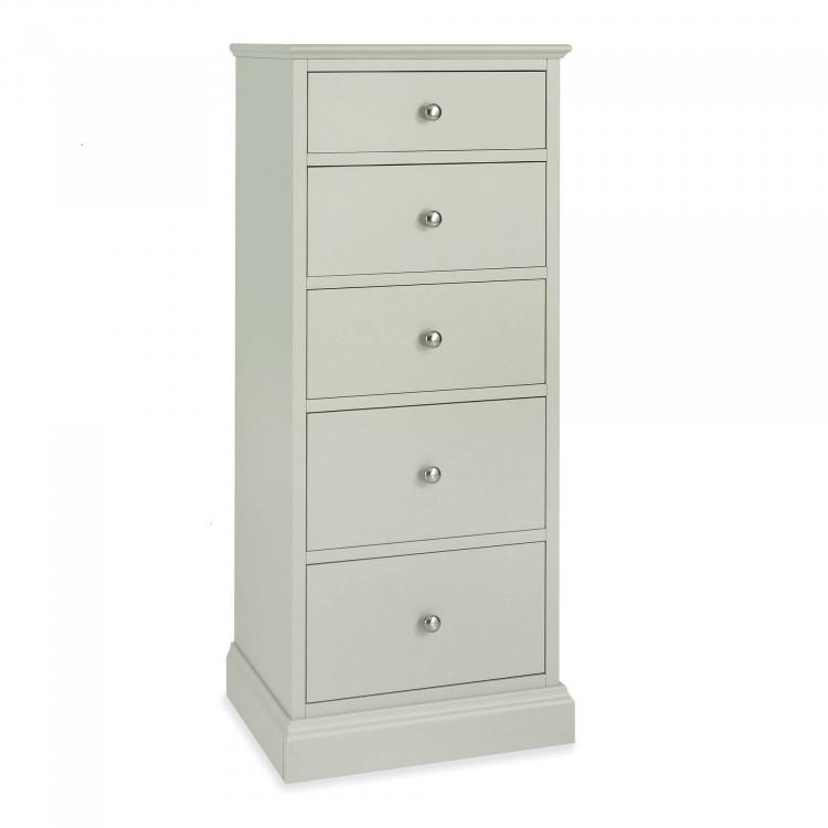 Bentley Designs - Ashby Soft Grey 5 Drawer Tall Chest