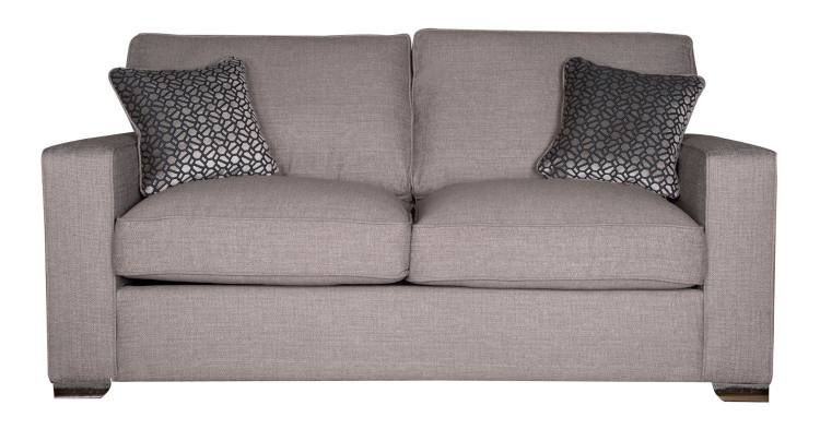 Sofabed shown closed in Barley Silver fabric & Denny Steel scatter cushions 