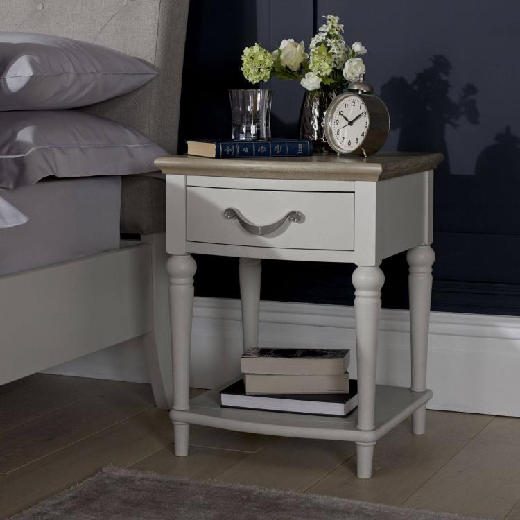 Bentley Designs - Montreux Grey Washed Oak & Soft Grey 1 Drawer Nightstand