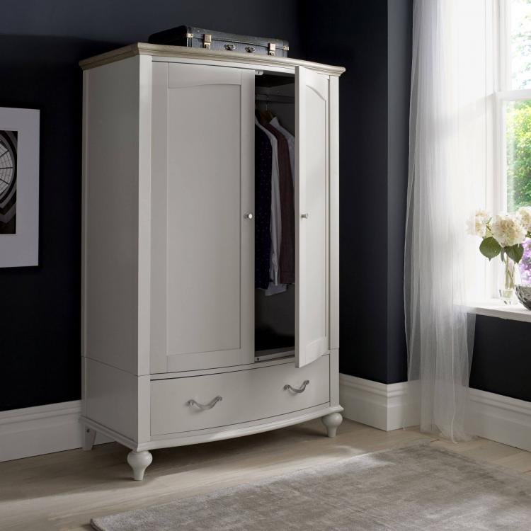 Bentley Desings Montreux Grey Washed Oak & Soft Grey Double Wardrobe