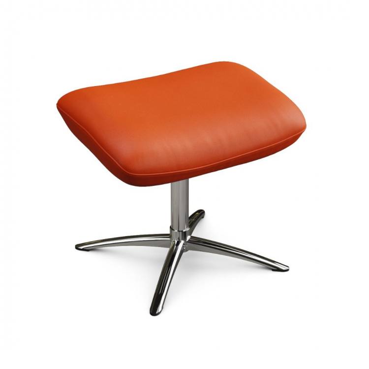 Matching footstool in Orange Balder leather