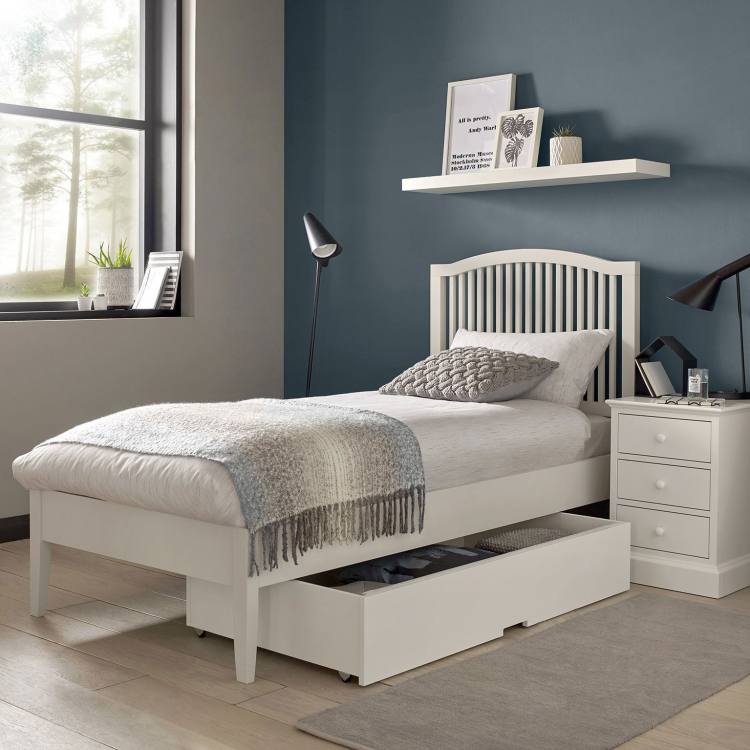 Bentley Designs Ashby White Slatted Single Bedstead