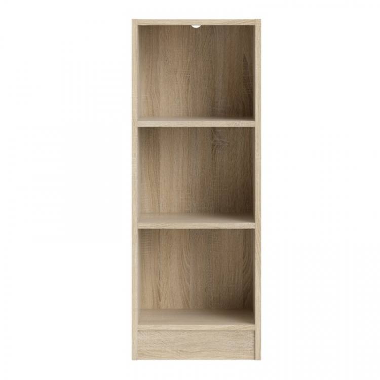 Basic Low Narrow Bookcase (2 Shelves) in Oak