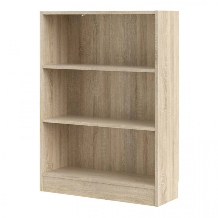 Basic Low Wide Bookcase (2 Shelves) in Oak#