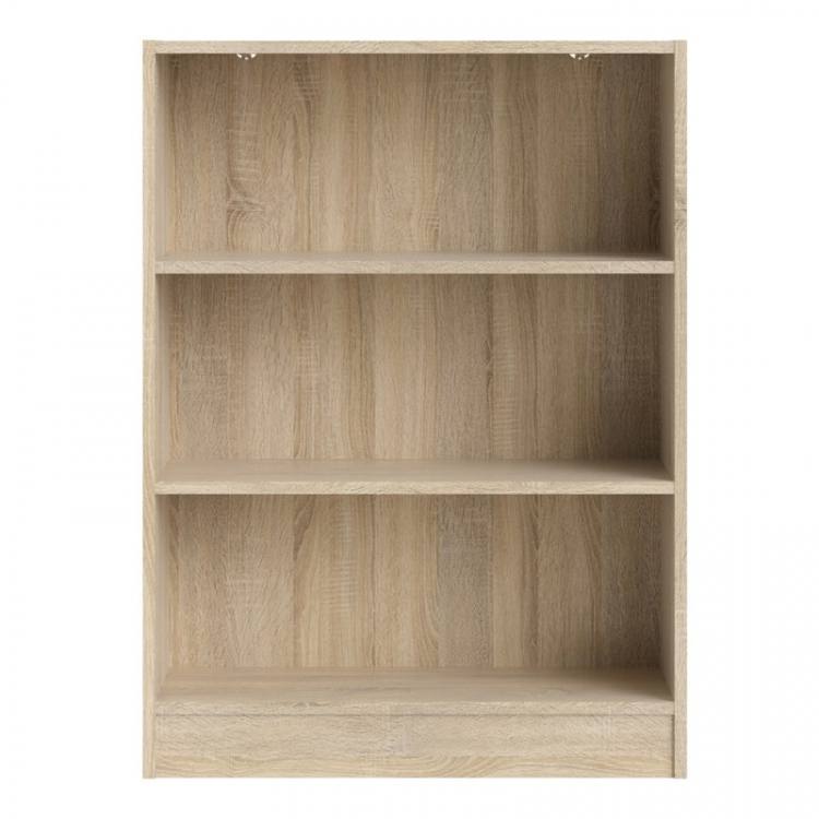 Basic Low Wide Bookcase (2 Shelves) in Oak