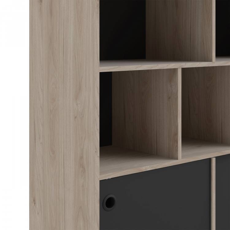 The Rome bookcase has compartmentalised shelving 