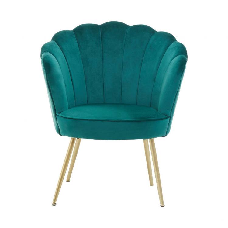 Suvi Emerald Velvet Scalloped Accent Chair