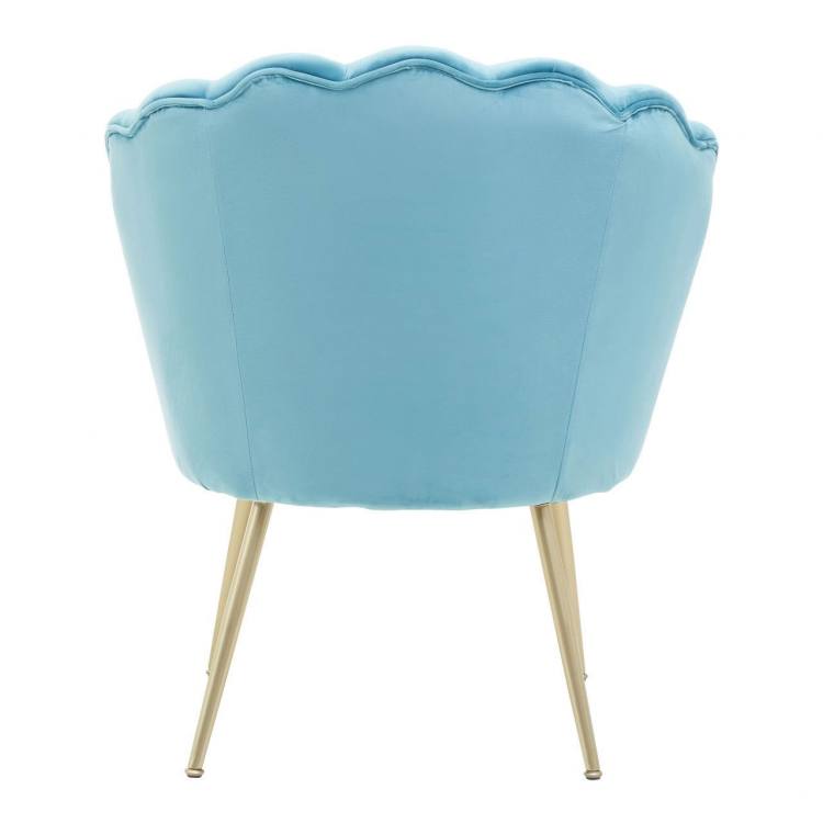 Suvi Baby Blue Velvet Scalloped Accent Chair