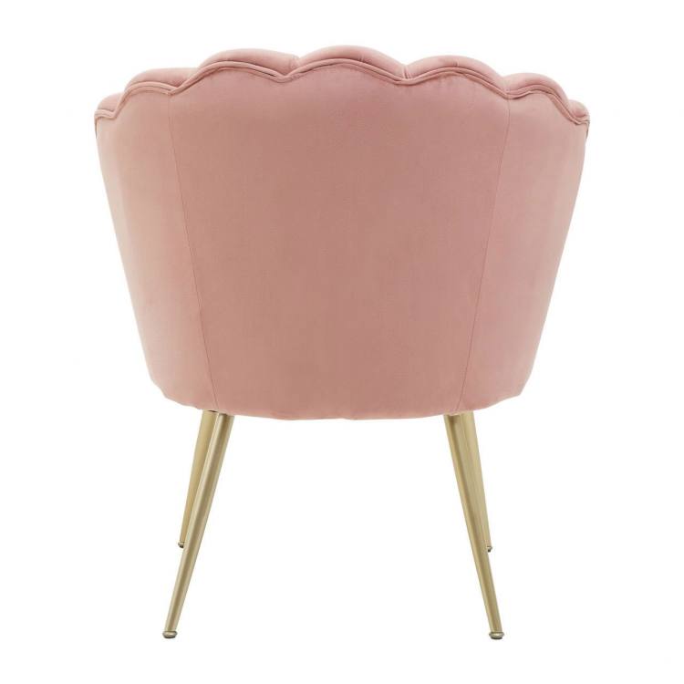 Suvi Pink Velvet Scalloped Accent Chair