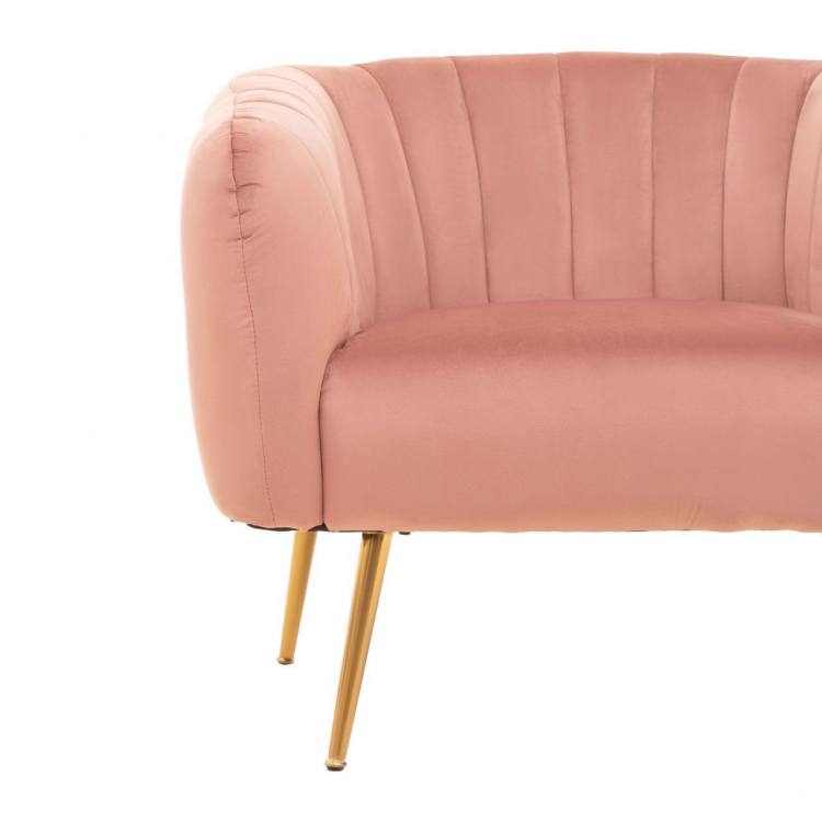 Volos Pink Velvet Accent Chair