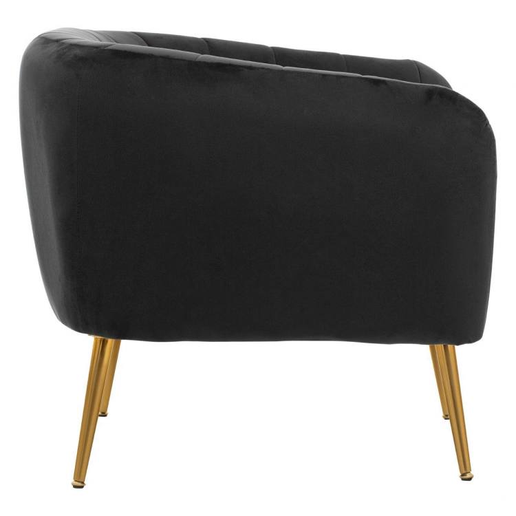 Volos Black Velvet Accent Chair