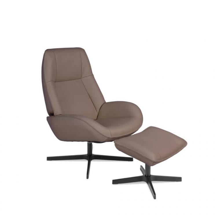 Swivel chair shown with optional matching footrest 