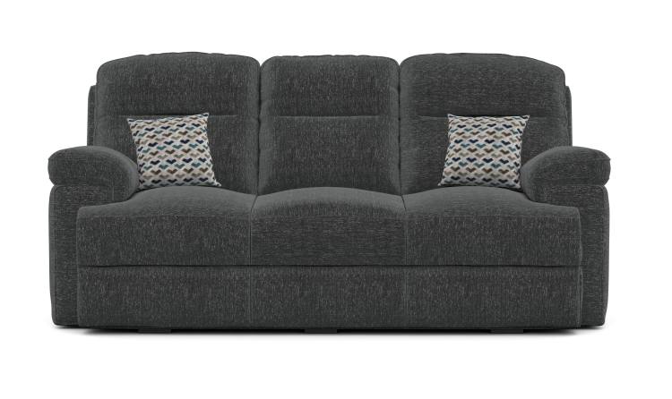 La-z-boy Harper 3 seater sofa shown in Iona Black with Bruno Cobalt scatters 