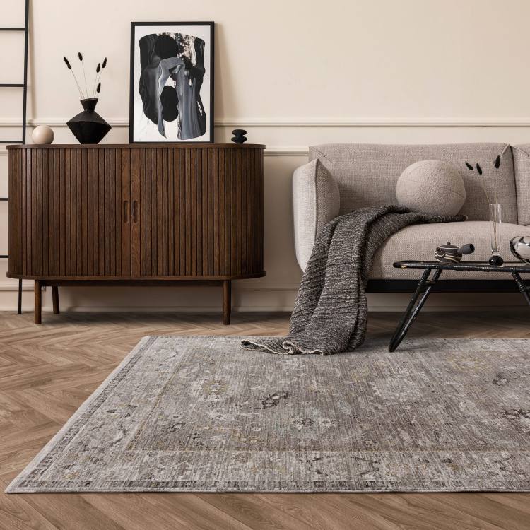 Kingston Grey Floral Rug