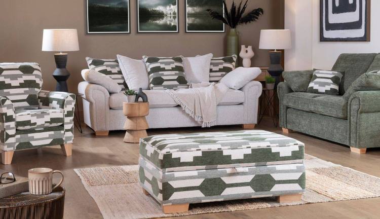 The Alstons Alpine grand sofa size shown in main fabric 3968