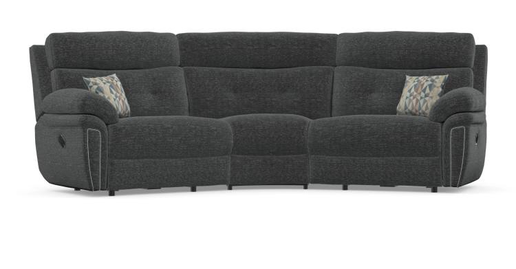 Baxter 3 seater curved corner power sofa