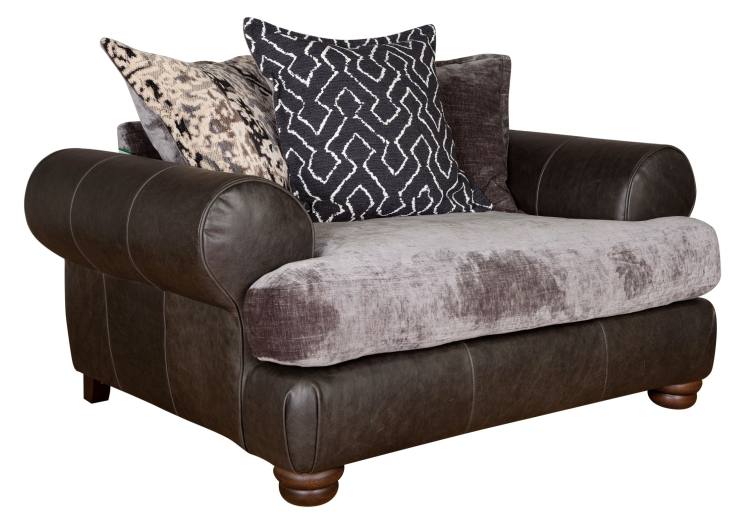 Snuggler Love chair shown in Lazio grey leather outer cover 