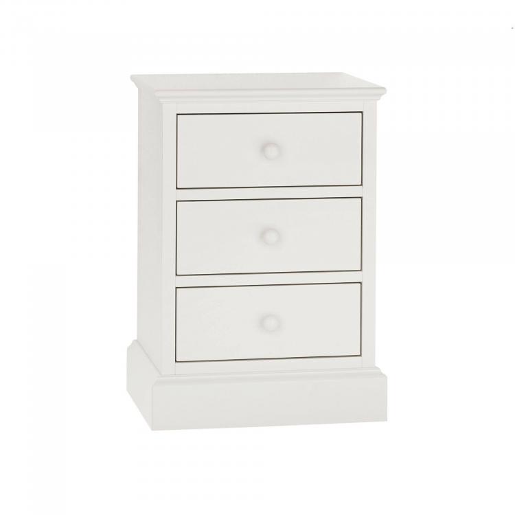 Bentley Designs - Ashby White 3 Drawer Bedside Chest