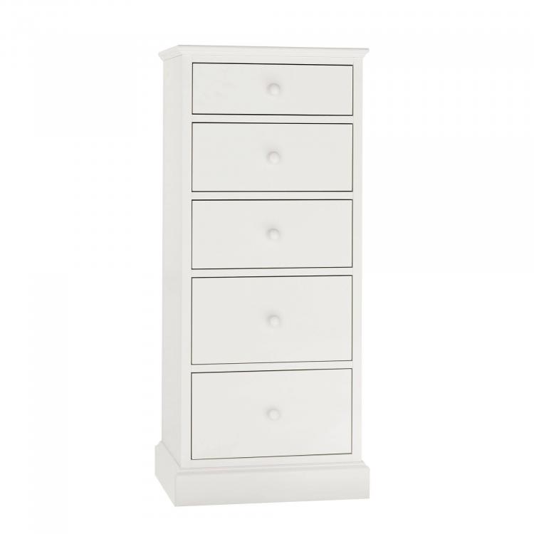 Bentley Designs - Ashby White 5 Drawer Tall Chest