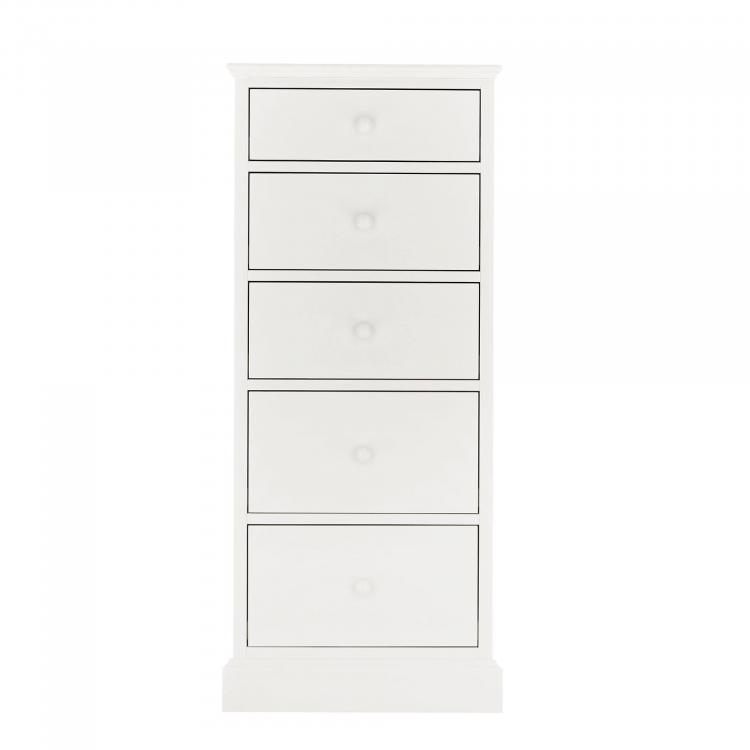 Bentley Designs - Ashby White 5 Drawer Tall Chest