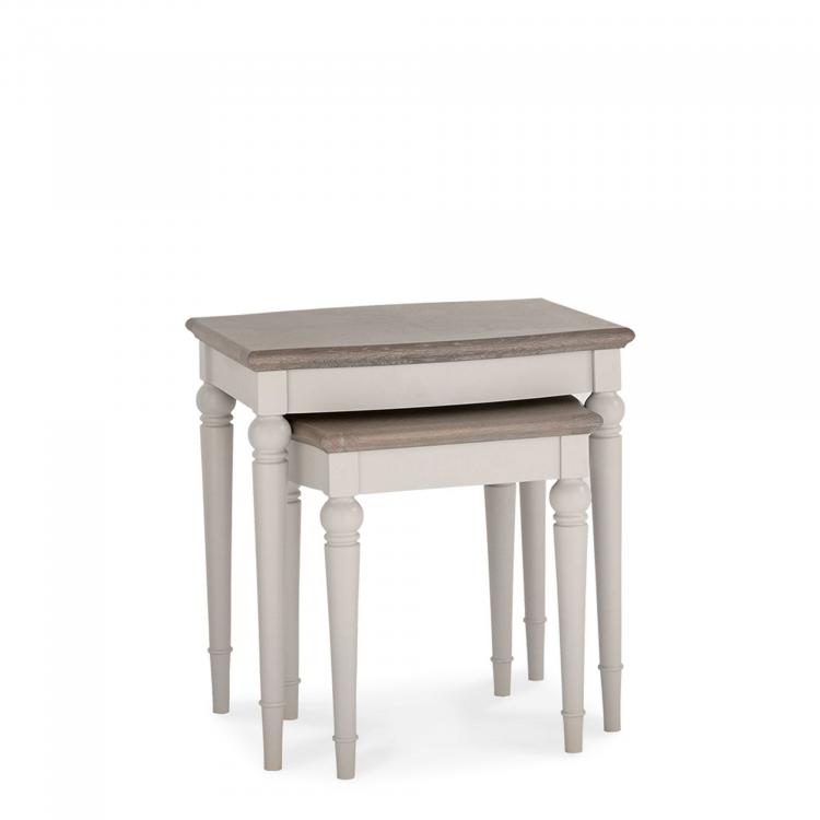 Bentley Designs - Montreux Grey Washed Oak & Soft Grey Nest of Lamp Tables