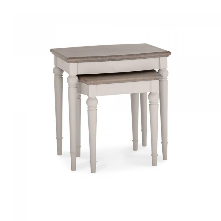 Bentley Designs - Montreux Grey Washed Oak & Soft Grey Nest of Lamp Tables