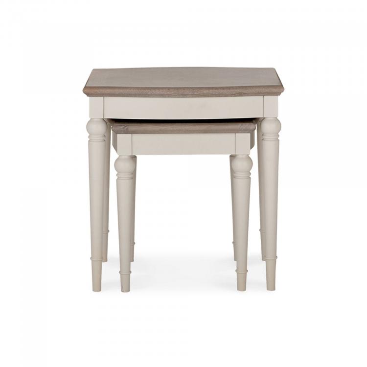 Bentley Designs - Montreux Grey Washed Oak & Soft Grey Nest of Lamp Tables