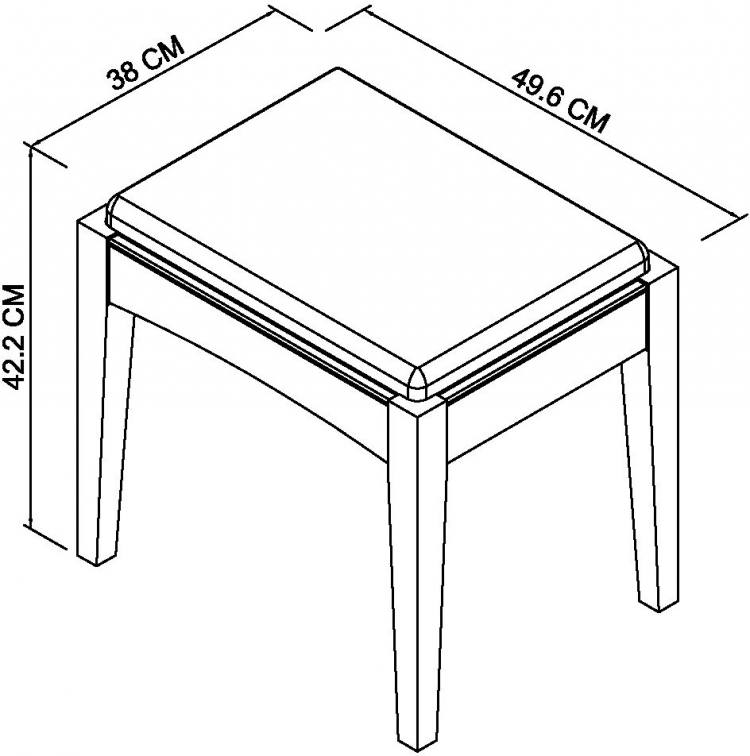 Measurements for the Bentley Designs Hampstead Soft Grey Stool in Pebble Grey