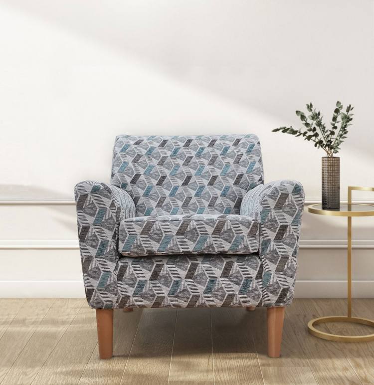 GFA Darcy Accent Chair in Aztec Teal fabric