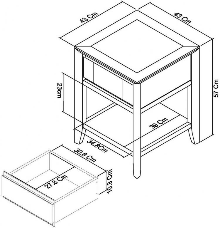 Bentley Designs - Bergen Oak Lamp Table with Drawer 8101-04