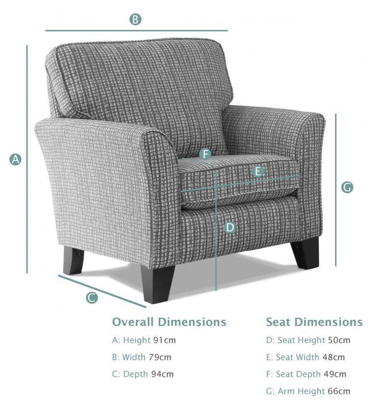 Alstons Memphis Gallery Accent Chair dimensions