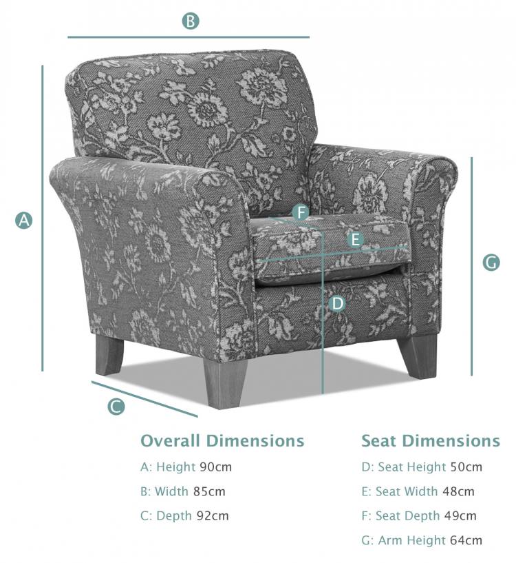 Alstons Georgia Studio Accent Chair dimensions