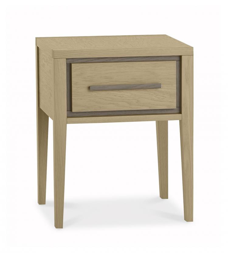 Bentley Designs Rimini Aged Oak & Weathered Oak 1 Drawer Nightstand 