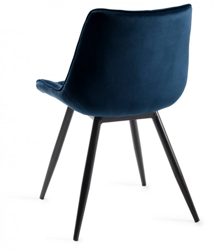 Back of the Bentley Designs Seurat Blue Velvet Fabric Chair 