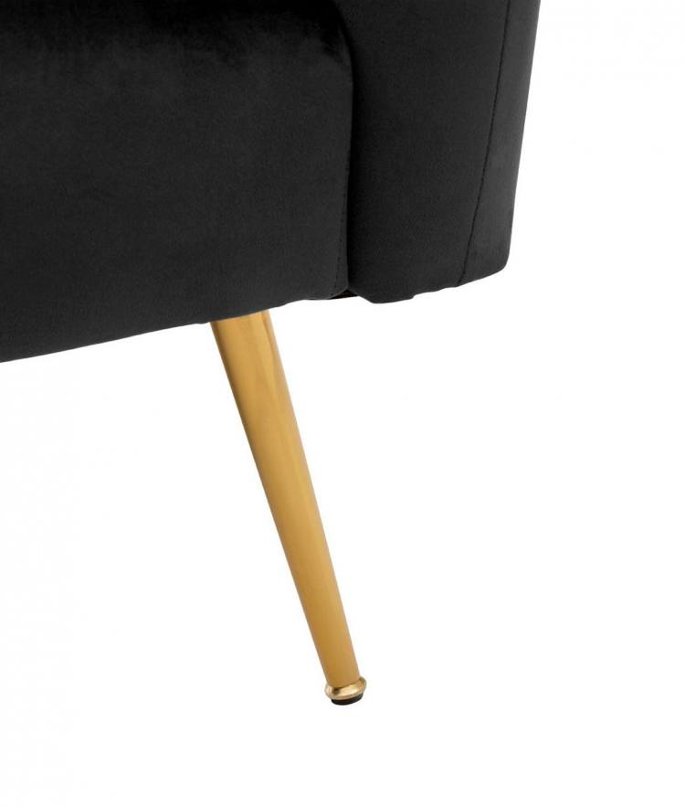 Volos Black Velvet Accent Chair