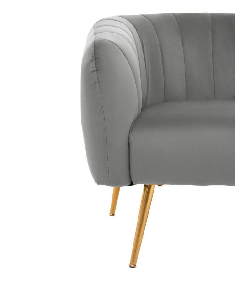 Volos Grey Velvet Accent Chair