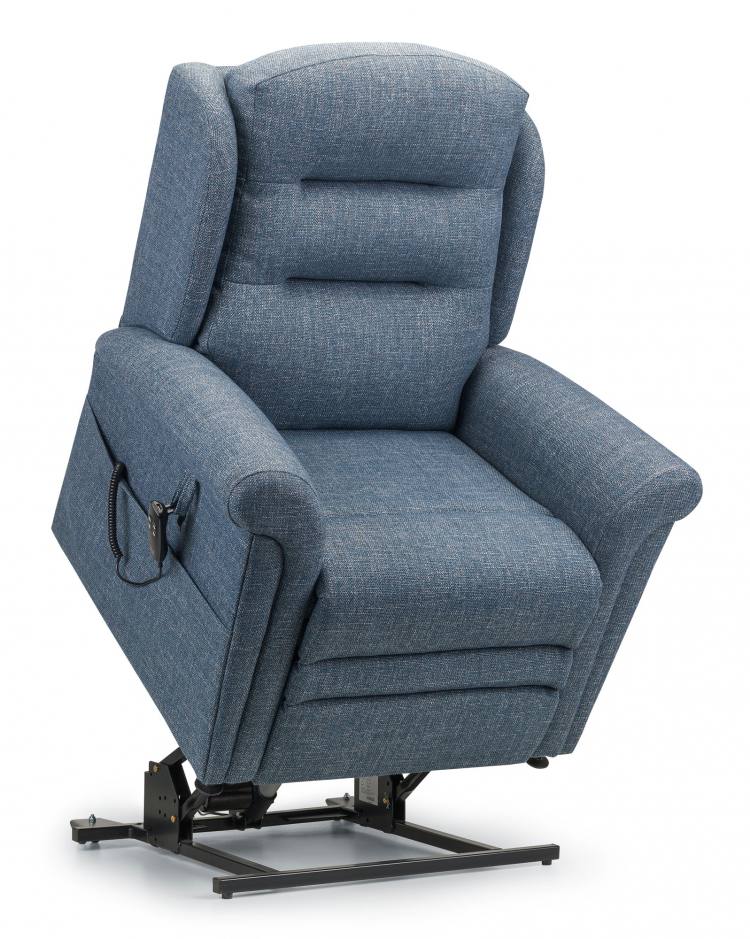 Riser recliner chair in the raised position 
