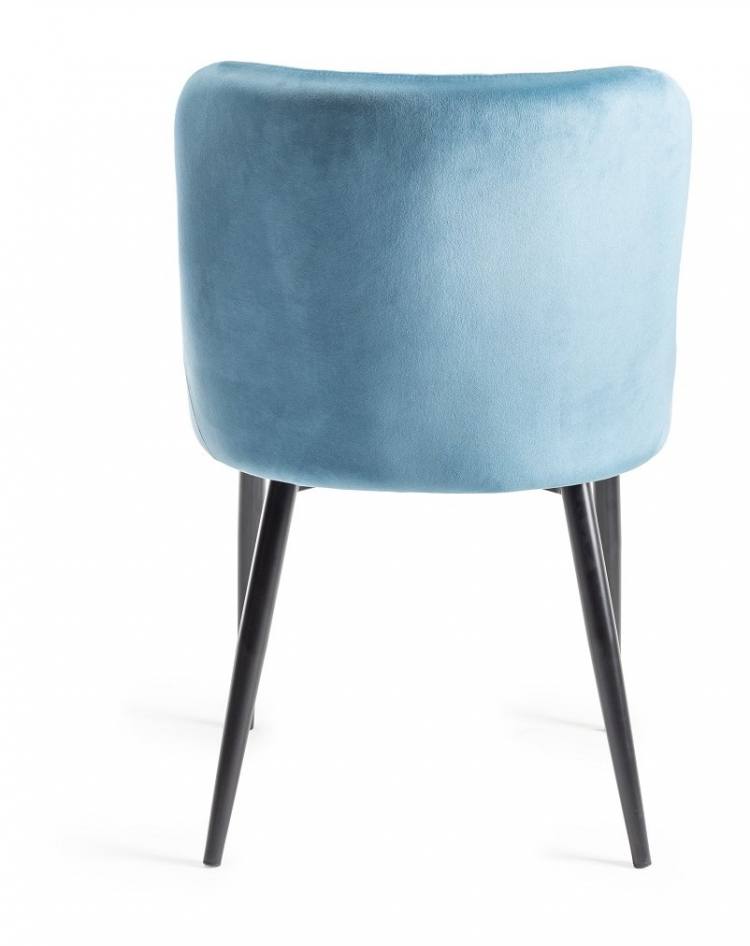 View of the Back of The Bentley Designs Cezanne Petrol Blue Velvet Fabric Chair 