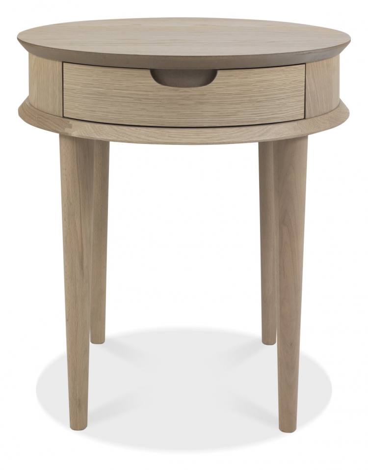 Bentley Designs Dansk Scandi Oak Lamp Table with Drawer